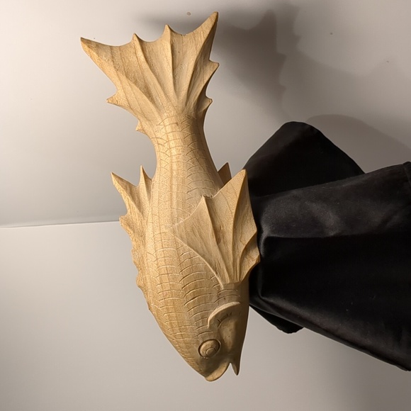 Heavy wood. Hand carved handcrafted wooden fish show pc.  Fishing man cave cabin - Picture 1 of 3